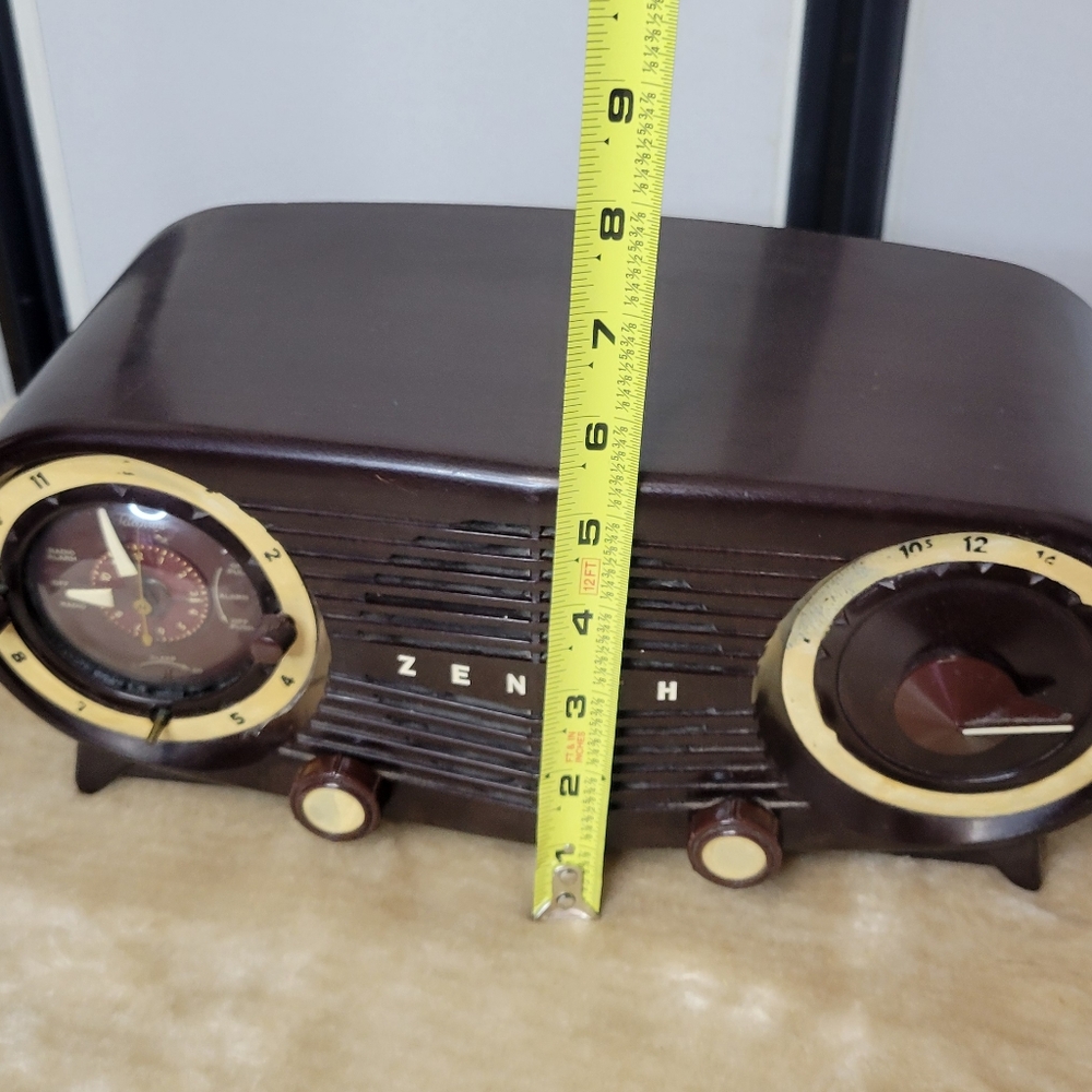 ORIGINAL RARE VINTAGE ZENITH OWL EYES CLOCK 5X06  RADIO STILL WORKS! - Picture 16 of 17